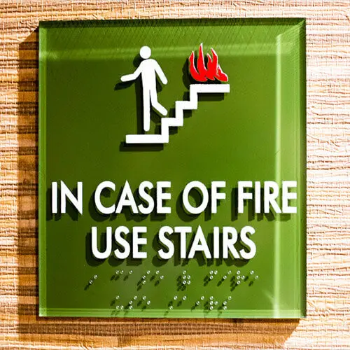 in case of fire sign