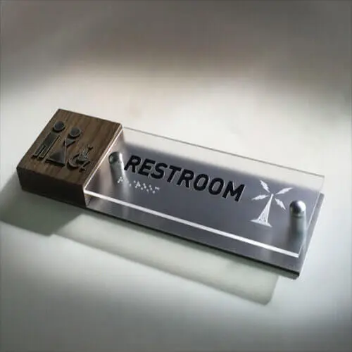 restroom sign clear acrylic
