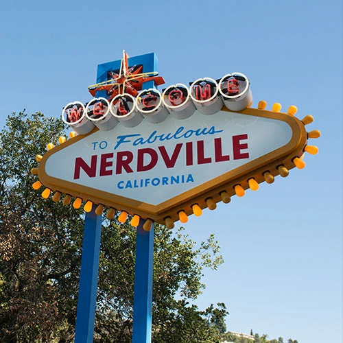 Nerdville sign in los Sngeles