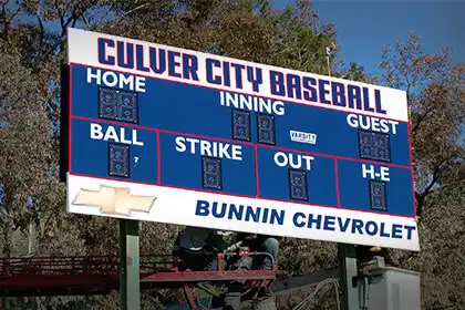 scoreboard in Culver city, california