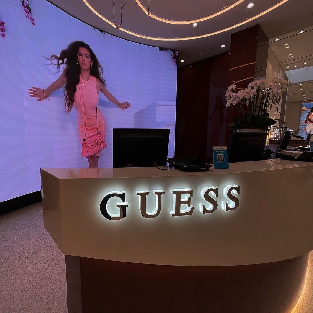 Interior Signs in Los Angeles, CA (v2 design) 1 Illuminated dimensional letters on a retail reception desk in Beverly Hills, CA