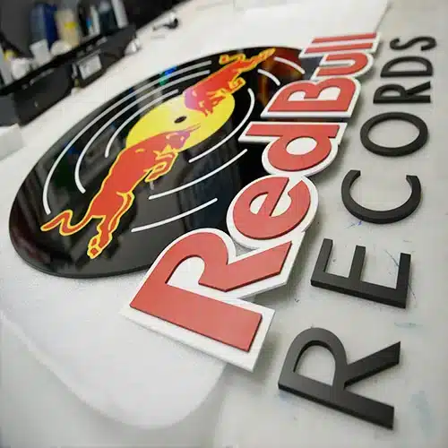 Interior Signs in Los Angeles, CA (v2 design) 7 Three-dimensional acrylic logo sign for a Hollywood record label