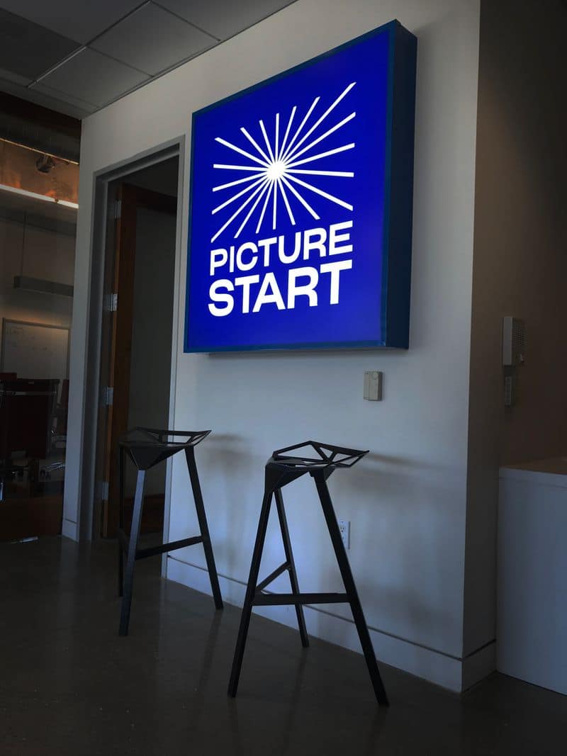Interior Signs in Los Angeles, CA (v2 design) 2 Illuminated lightbox lobby sign in a Santa Monica office