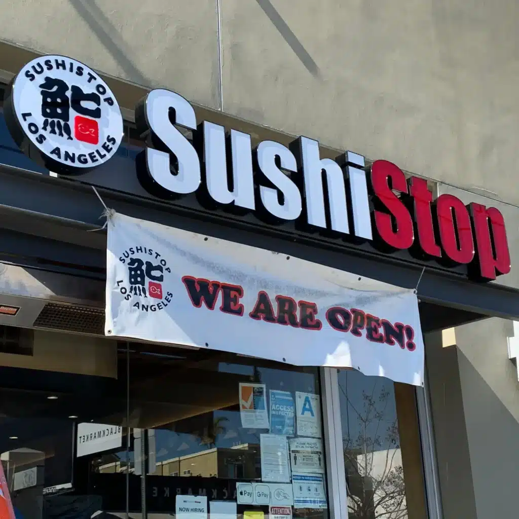 Restaurant storefront channel letters in West Hollywood CA