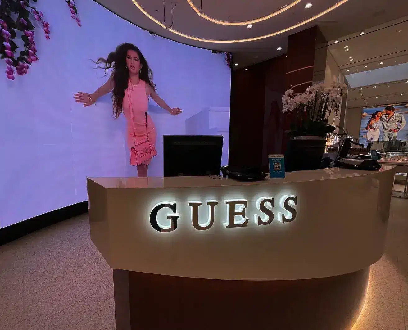 Illuminated backlit reception sign in Los Angeles