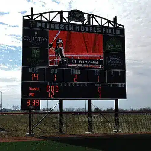 Photo of digital scoreboard