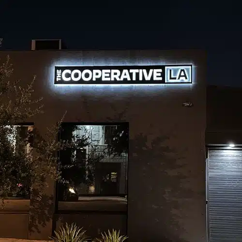 Business Sign Light Repair in Los Angeles, CA 5 Illuminated lightbox business sign lit at night